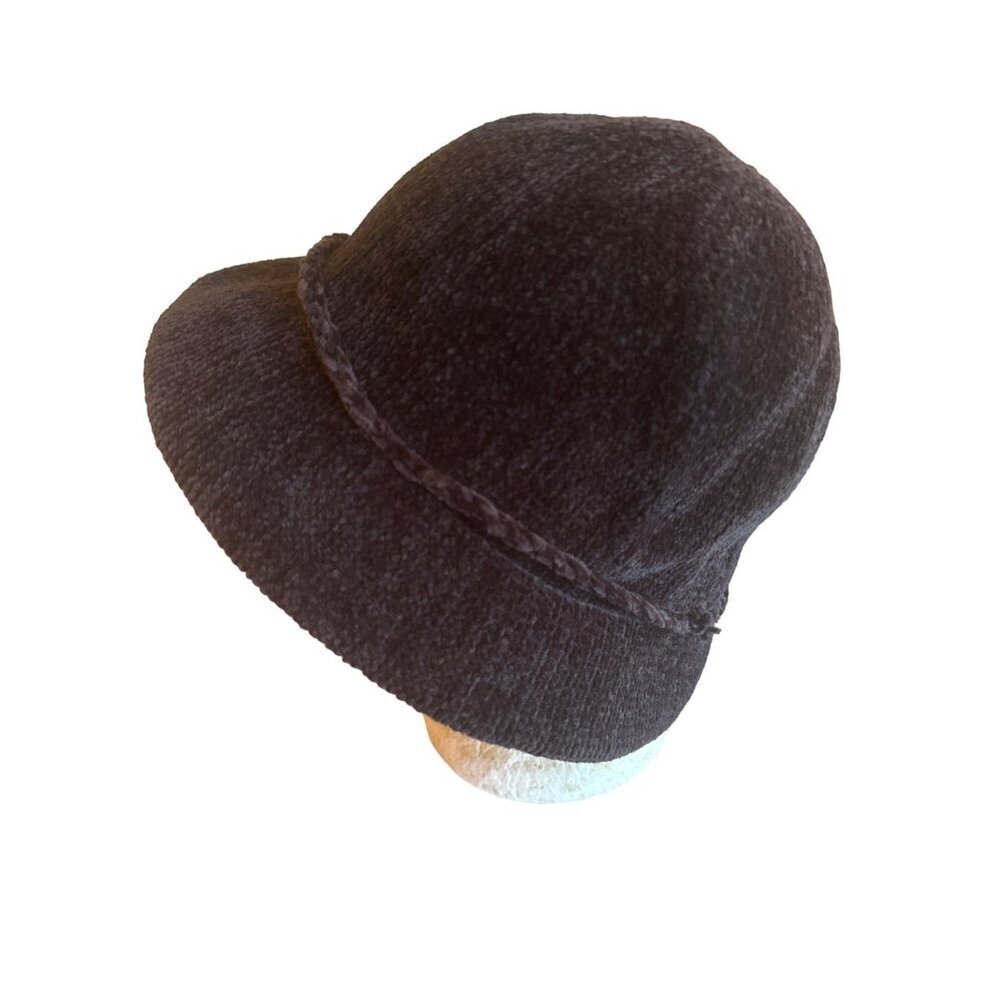 APT.9 Womens Black Knit Bucket Hat‎ With Braided Trim One Size